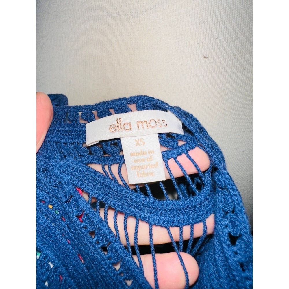 FP3 Ella Moss Anthropologie Maxi Dress Aztec Print Crochet Back Size XS Women's - Picture 8 of 9